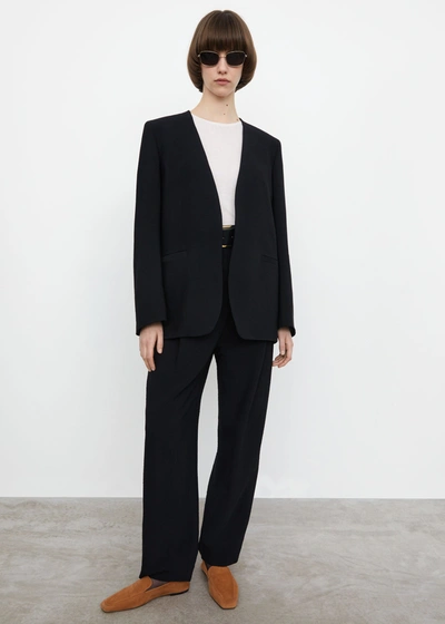 Totême Double Vent Blazer Black In Black