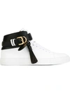 Buscemi 100mm Tassel Leather High-top Trainers In White