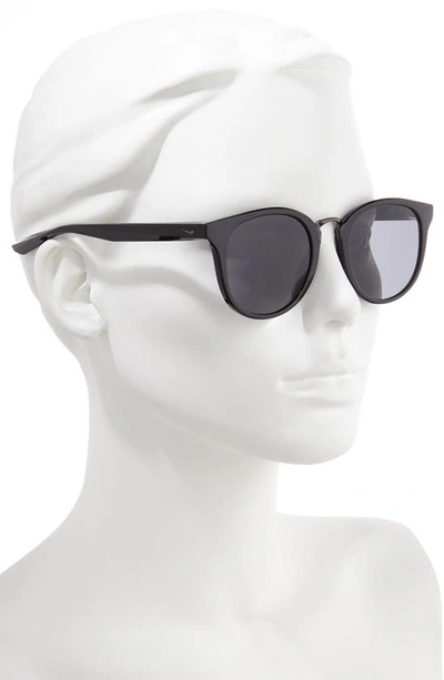 Shop Nike Revere 51mm Round Sunglasses In Black/ Dark Grey