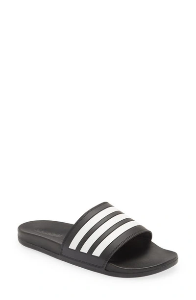 Shop Adidas Originals Gender Inclusive Adilette Comfort Slide Sandal In Black/ White