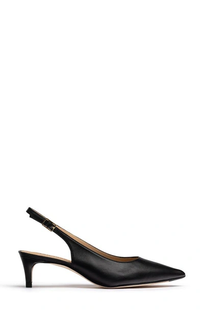 Jon Josef Tina Slingback Pointed Toe Pump In Black Leather
