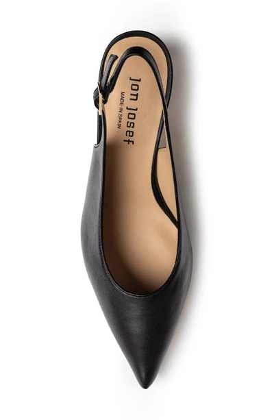 Jon Josef Tina Slingback Pointed Toe Pump In Black Leather