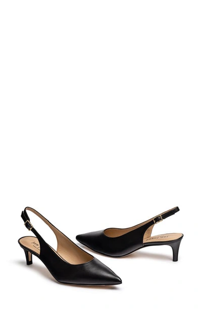 Jon Josef Tina Slingback Pointed Toe Pump In Black Leather
