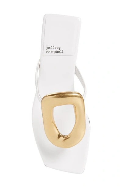 Shop Jeffrey Campbell Linques 2 Flip Flop In White Patent Gold