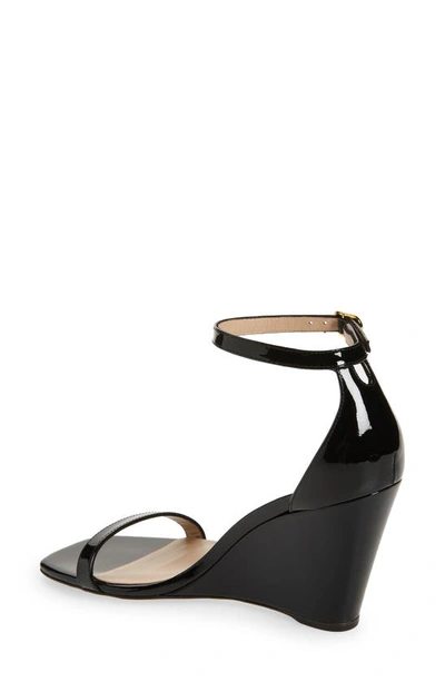 Shop Stuart Weitzman Nudistcurve 85 Wedge Sandal In Black