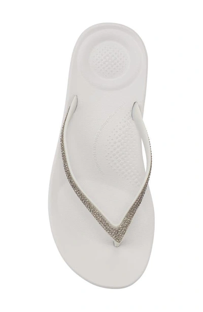 Shop Fitflop Iqushion™ Splash Crystal Flip Flop In Soft Grey