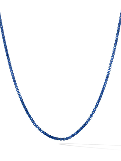 David Yurman 2.7mm Box Chain Necklace In Blue