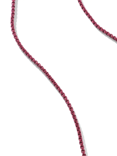 Shop David Yurman Sterling Silver Box Chain Necklace In Red