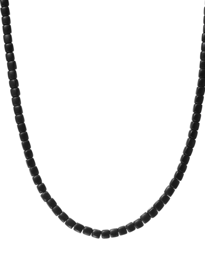 Shop David Yurman 4mm Square Hex Bead Necklace In 黑色