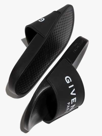 Givenchy Monochrome Logo-print Slides In Black