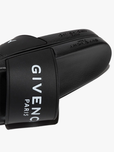 Shop Givenchy Monochrome Logo-print Slides In Black