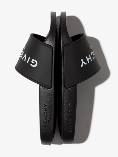 Shop Givenchy Monochrome Logo-print Slides In Black