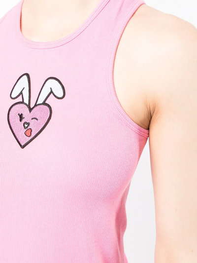 Shop Natasha Zinko Graphic-print U-neck Vest In Pink