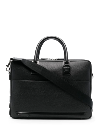 Shop Aspinal Of London Mount Street Leather Laptop Bag In Black