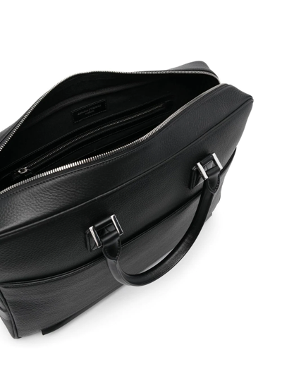 Shop Aspinal Of London Mount Street Leather Laptop Bag In Black
