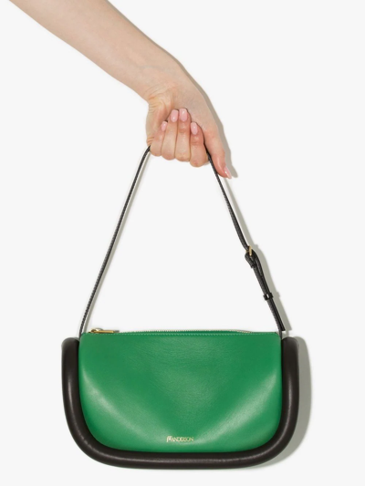 Shop Jw Anderson Bumper-15 Leather Shoulder Bag In Green