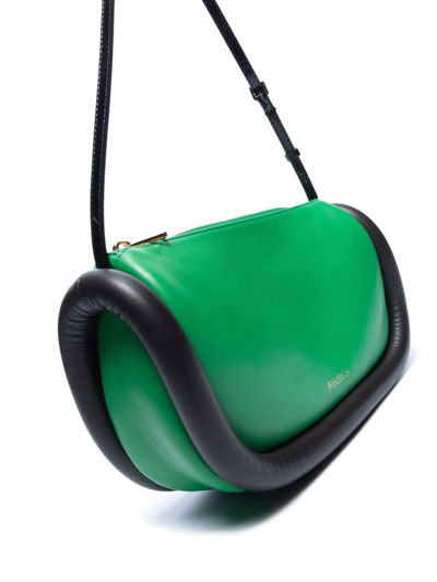 Shop Jw Anderson Bumper-15 Leather Shoulder Bag In Green