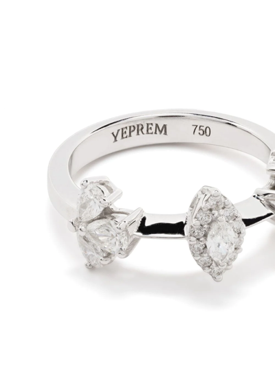 Shop Yeprem 18kt White Gold Mix Diamond Ring In Silver