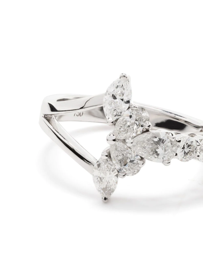 Shop Yeprem 18kt White Gold Diamond Ring In Silver