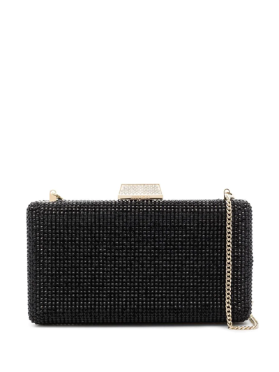 Shop Jimmy Choo Clemmie Crystal-embellished Clutch In 黑色