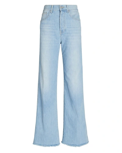 Shop Veronica Beard Taylor High-rise Wide-leg Jeans In Aire