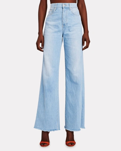 Shop Veronica Beard Taylor High-rise Wide-leg Jeans In Aire
