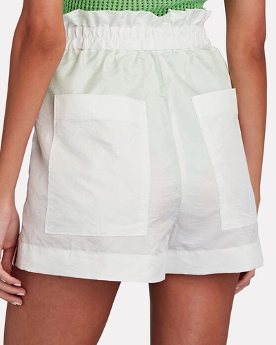 Shop Tibi Crispy Nylon Shorts In White
