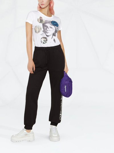 Shop Calvin Klein Jeans Est.1978 Logo-print Cotton Track Pants In 黑色