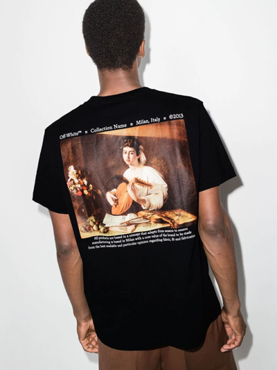 Shop Off-white Caravaggio Lute Logo-print T-shirt In 黑色