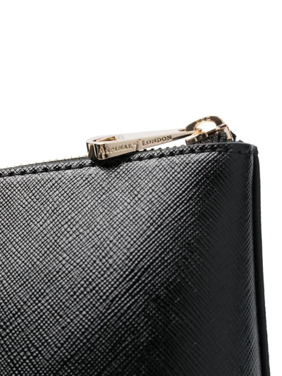 Shop Aspinal Of London Regent Scored-effect Tote Bag In Black