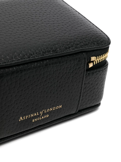 Shop Aspinal Of London Leather Travel Jewellery Case In Black