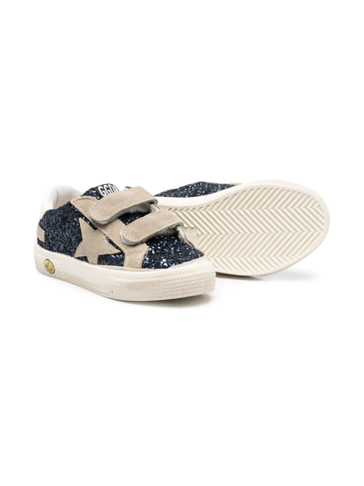 Golden Goose Superstar Touch-strap Sneakers In 蓝色