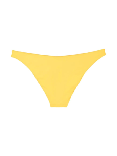 Shop Moschino Logo-patch Bikini Bottom In 黄色