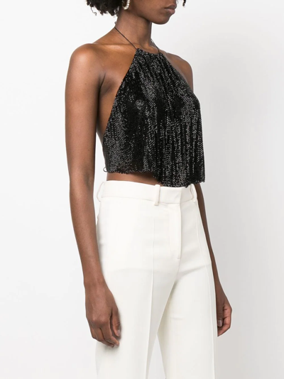 Shop Manurí Rhinestone-embellished Cropped Top In Black