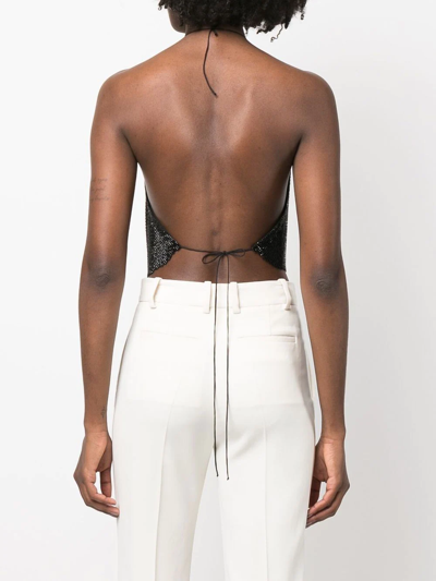 Manurí Rhinestone-embellished Cropped Top In Black