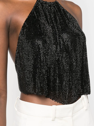 Manurí Rhinestone-embellished Cropped Top In Black