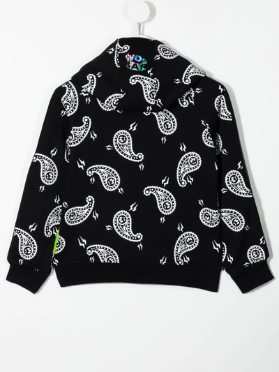 Shop Barrow Graphic-print Zip-up Hoodie In 黑色