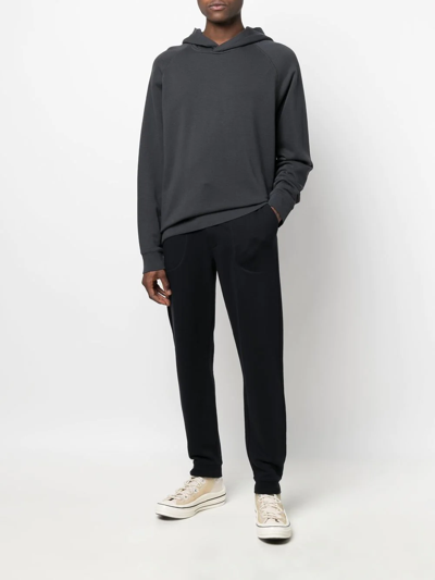 Vince Popover Cotton Hoodie In Black