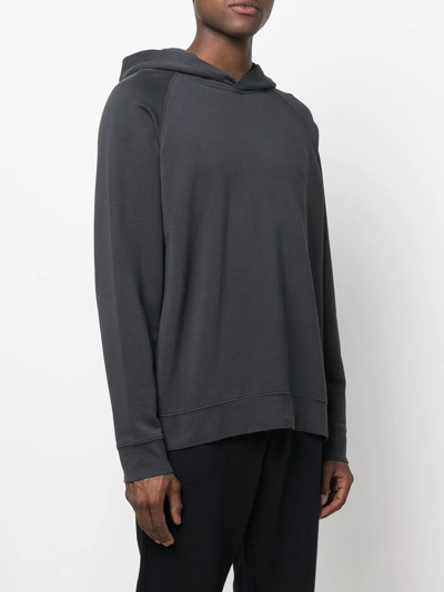 Vince Popover Cotton Hoodie In Black