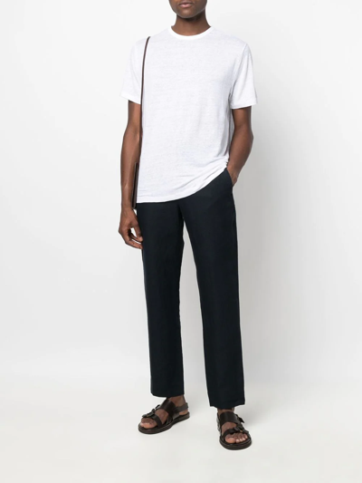 Vince Drawstring-waist Four-pocket Straight-leg Trousers In Blue