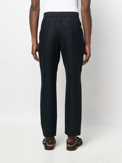 Vince Drawstring-waist Four-pocket Straight-leg Trousers In Blue