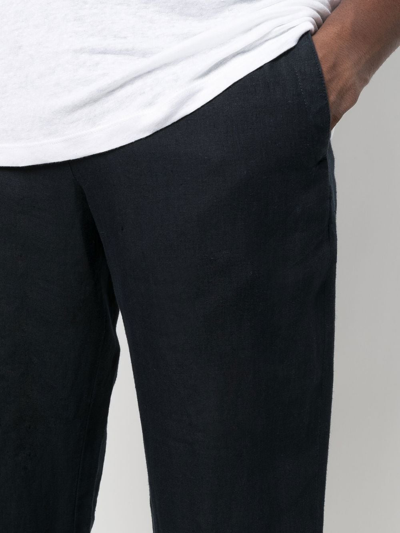 Vince Drawstring-waist Four-pocket Straight-leg Trousers In Blue