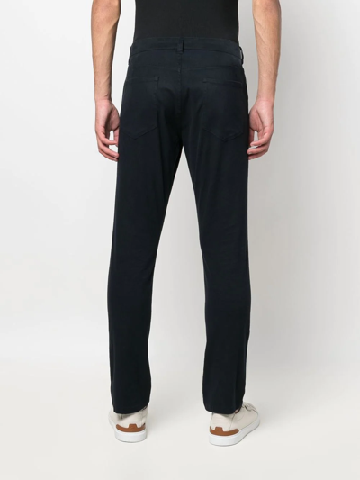 Shop Vince Dylan Low-rise Straight-leg Trousers In Blue