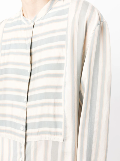 Aspesi Stripe-print Shirt Dress In Blue