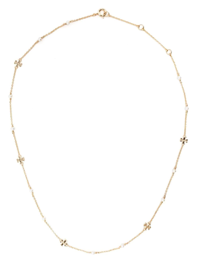Shop Tory Burch Logo Chain-link Necklace In 金色