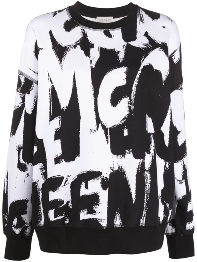 Shop Alexander Mcqueen Logo-print Sweatshirt In 白色