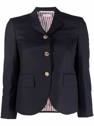 Shop Thom Browne Cropped Single-breasted Blazer In Blue