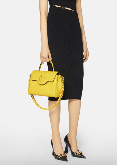 Shop Versace La Medusa Handbag, Female, Yellow, One Size