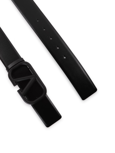 Shop Valentino Vlogo Signature Leather Belt In Black