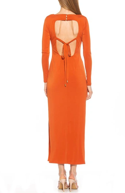 Shop Alexia Admor Lexy Long Sleeve Maxi Dress In Apricot